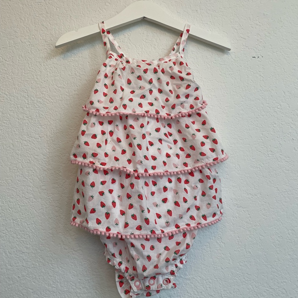 Baby Boden 12-18 month girls strawberry romper